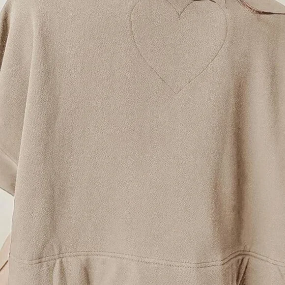 Dokuritu Women's Khaki Patchwork Crew Neck Long Sleeve Sweatshirt Mini Dress XS - Picture 7 of 11